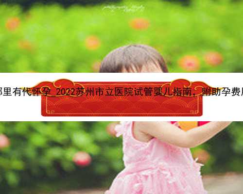 广州代孕哪里有代怀孕_2022苏州市立医院试管婴儿指南，附助孕费用及成功率